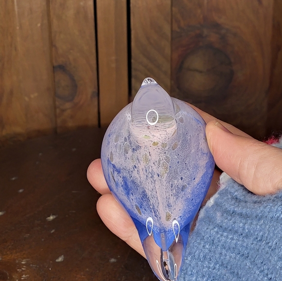 Blue and White Glass Bird Figurine - Picture 13 of 14